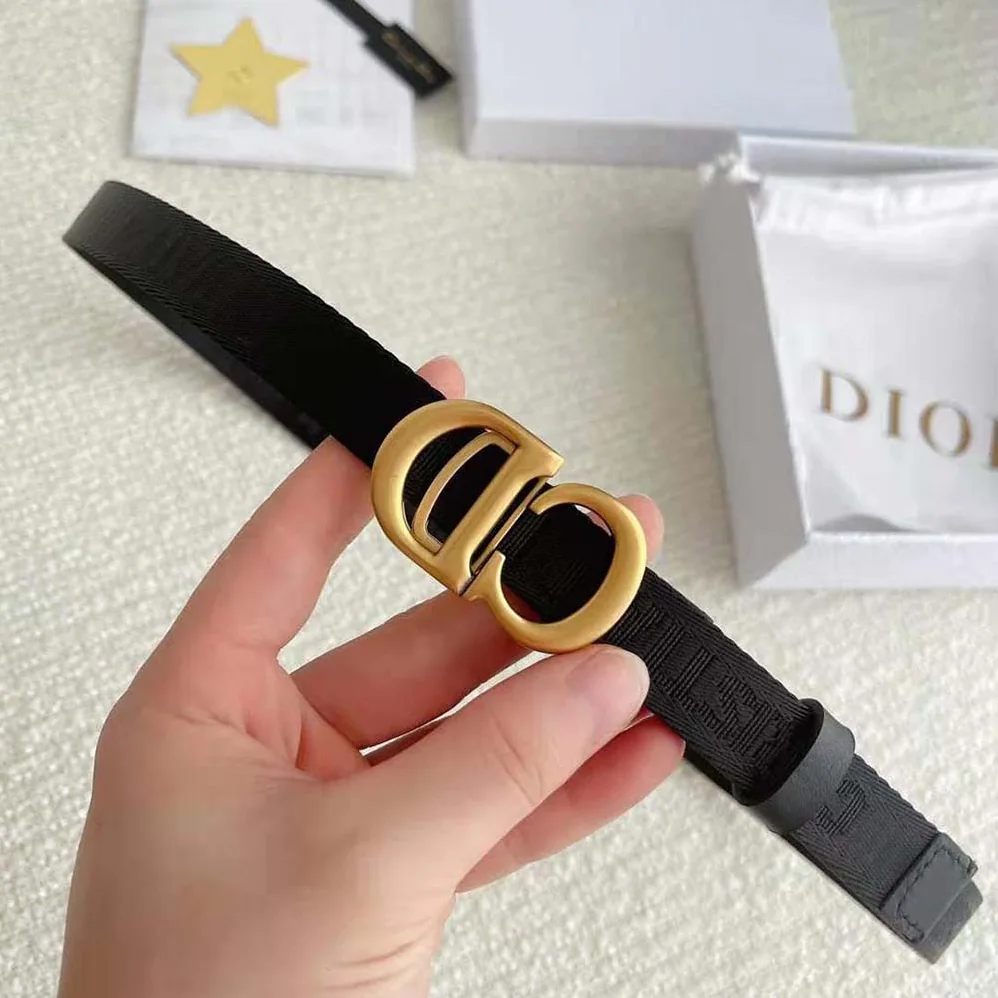 Dior Saddle Belt Black Jacquard 20 MM for Women