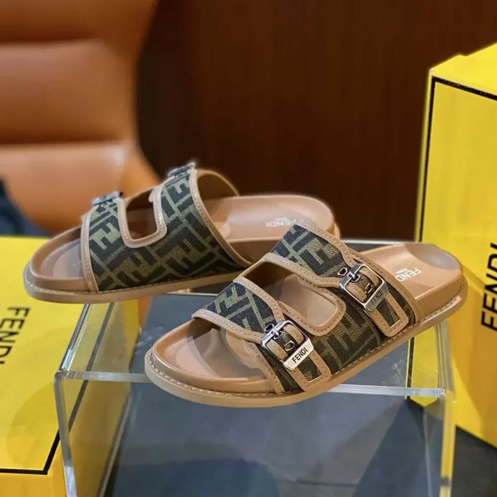 Fendi Feel Sandals FF Jacquard Fabric Sandals for Unisex Fendi Feel Sandals FF Jacquard Fabric Sandals for Unisex