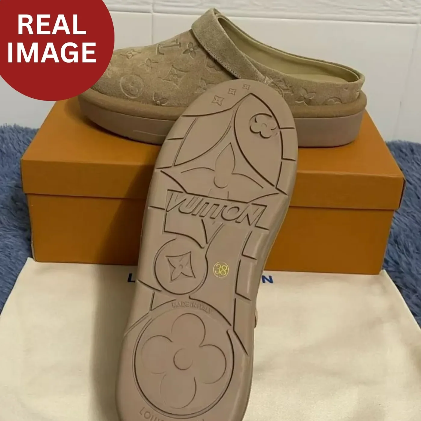 Louis Vuitton Aspen Platform Clog Beige