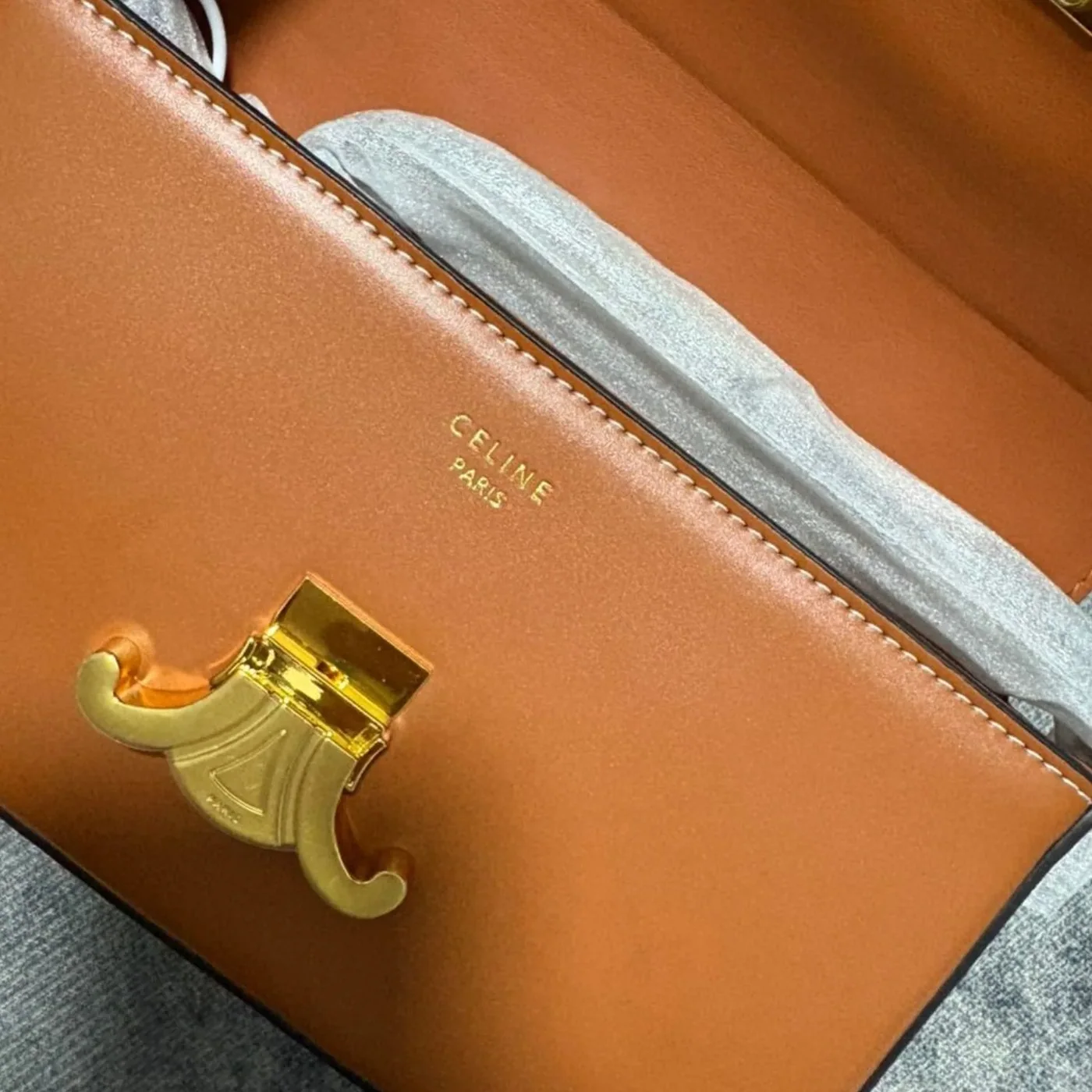 Celine Triomphe Shoulder Bag Brown / .04LU Celine Triomphe Shoulder Bag Brown / .04LU