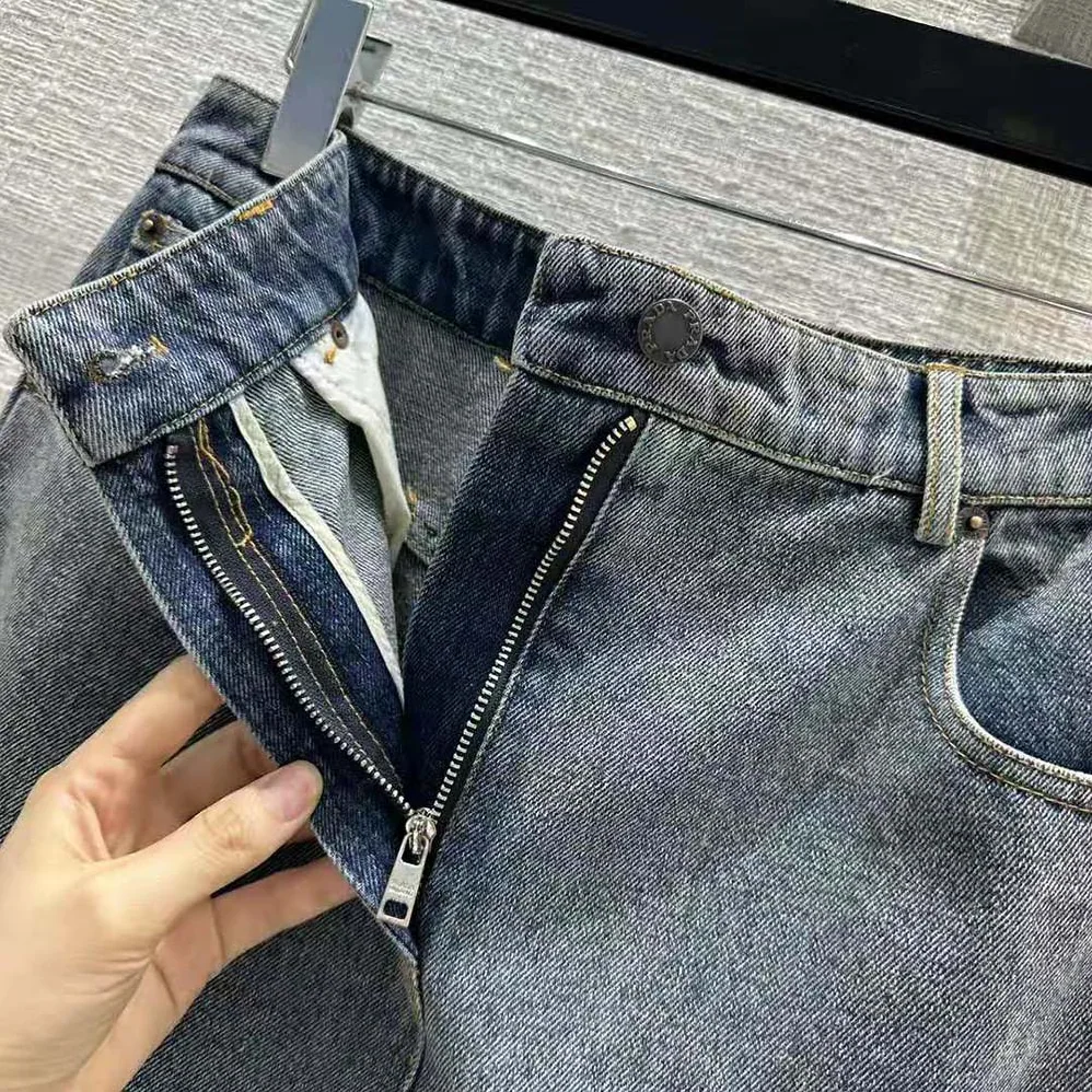 Prada Denim Maxi for Women in skirt with Triangle Logo Prada Denim Maxi for Women in skirt with Triangle Logo