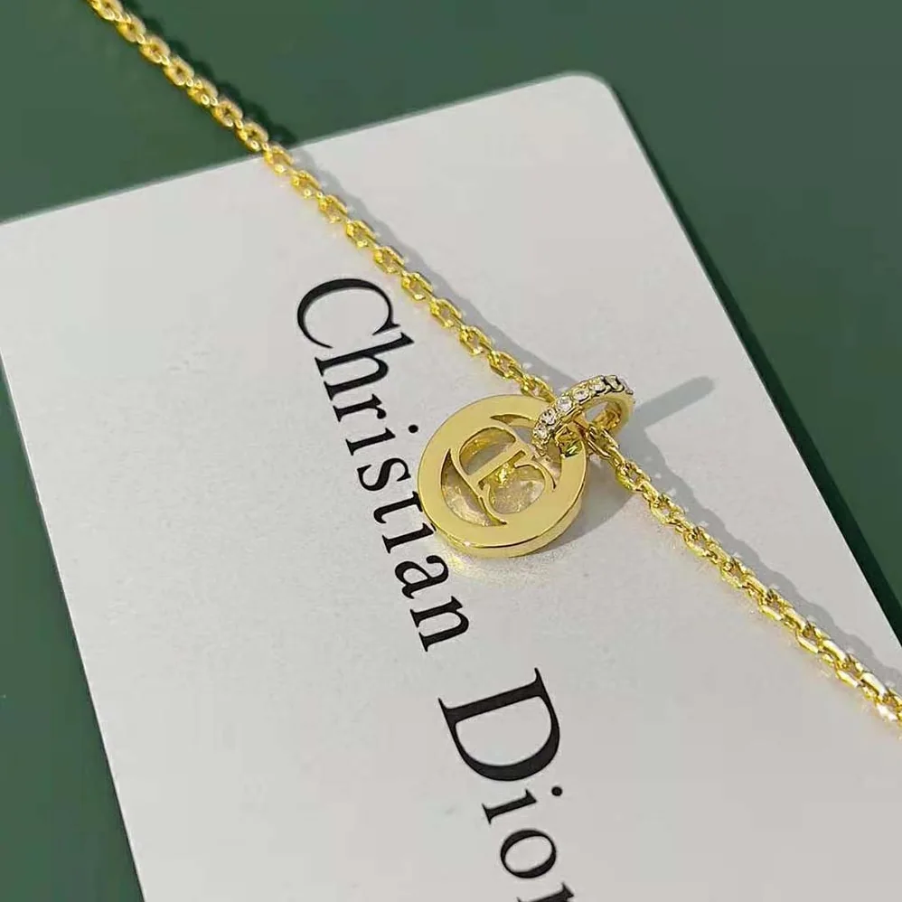 Dior Clair D Lune Necklace Gold-Finish Metal and Silver for Women in Tone Crystals