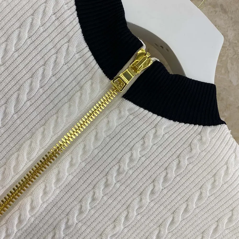 Balmain Two-Tone Cable for Women in Knit Bodycon Dress Balmain Two-Tone Cable for Women in Knit Bodycon Dress