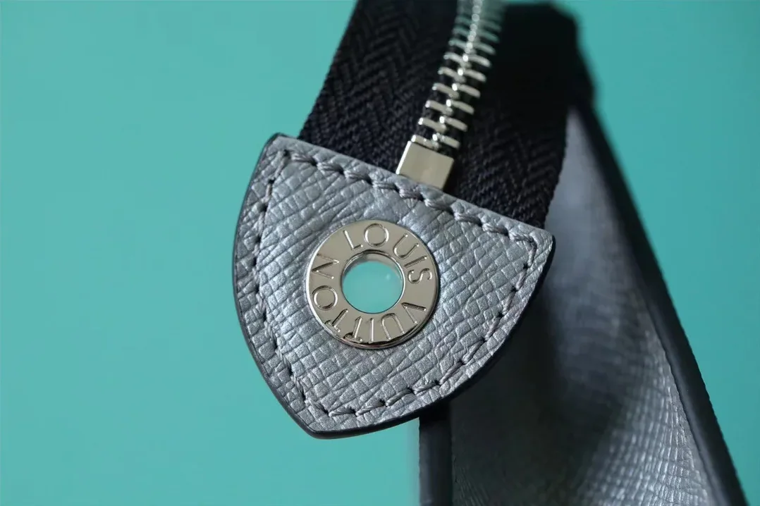 Louis Vuitton Pochette Voyage MM Pouch in Gunmetal Gray Silver Hardware