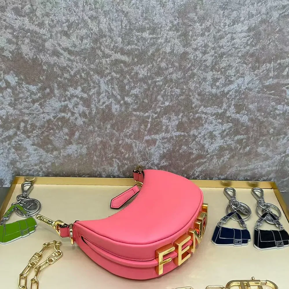 Fendi Nano Fendigraphy Pink Leather Charm for Women