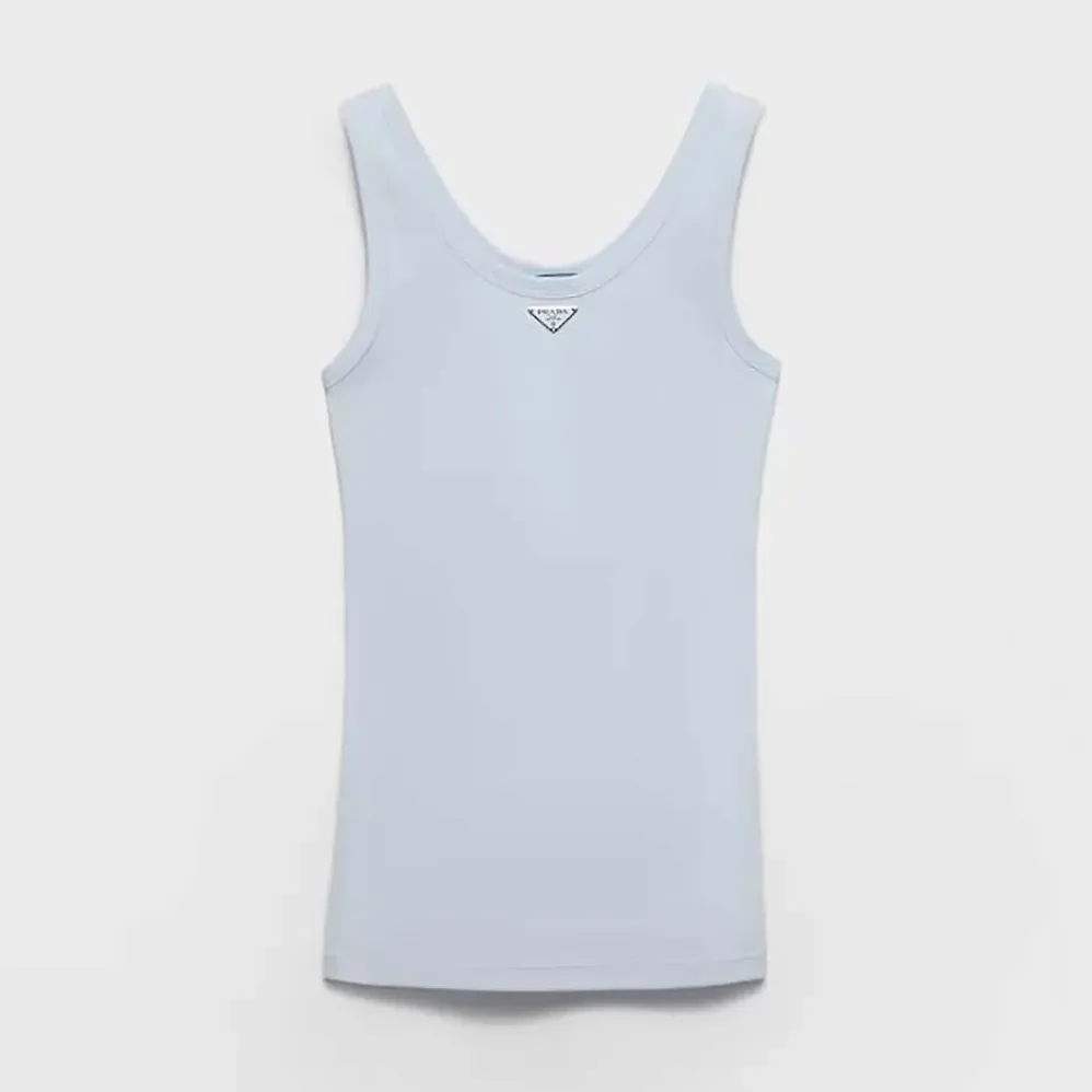 Prada Ribbed Knit Top for Men in Blue