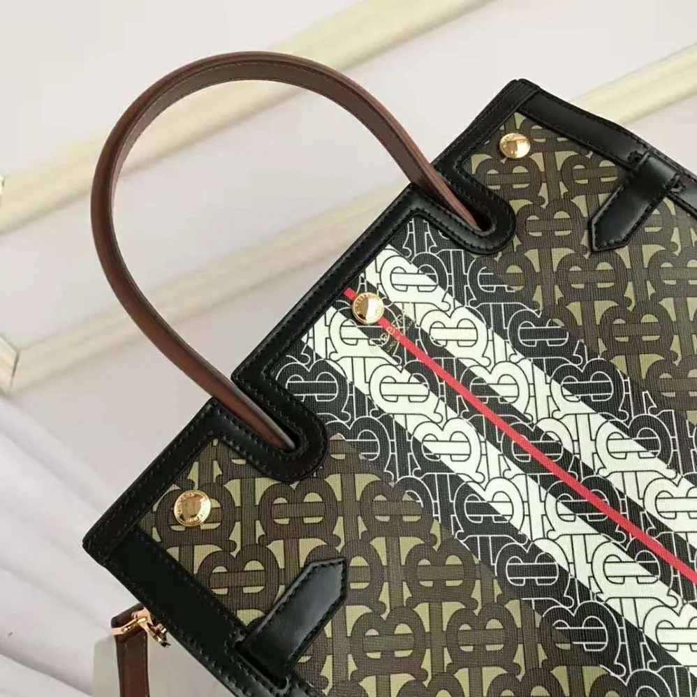 Burberry Medium Monogram Stripe E for Women in canvas Title Bag