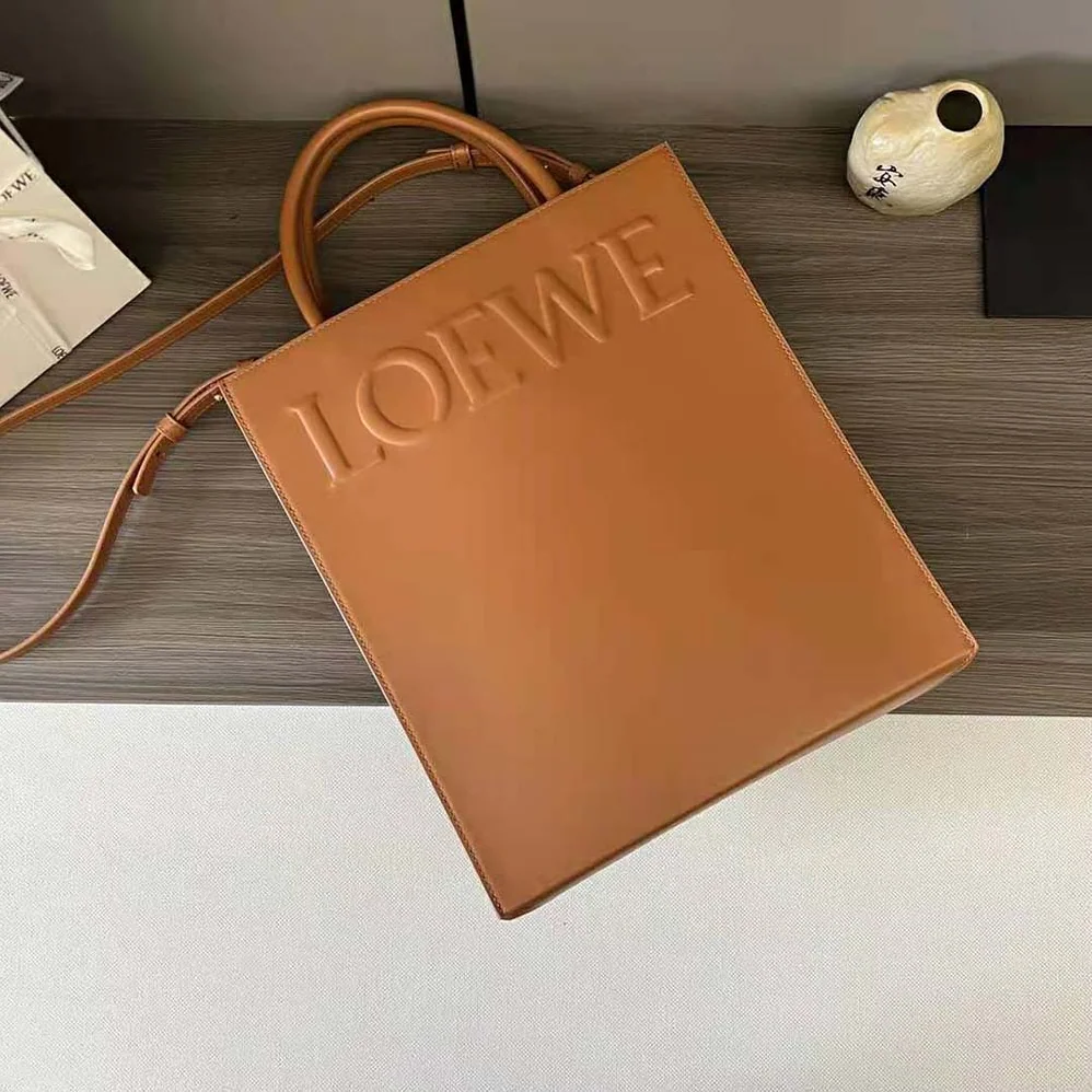 Loewe LOEWE Standard A4 Tote in Sleek Calfskin for Women in Tan Loewe LOEWE Standard A4 Tote in Sleek Calfskin for Women in Tan