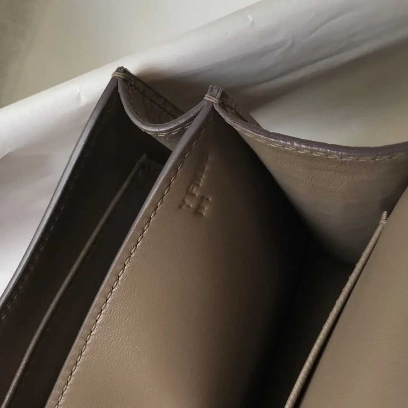 Hermes Mini Constance Bag Grey Gold Color Hardware /