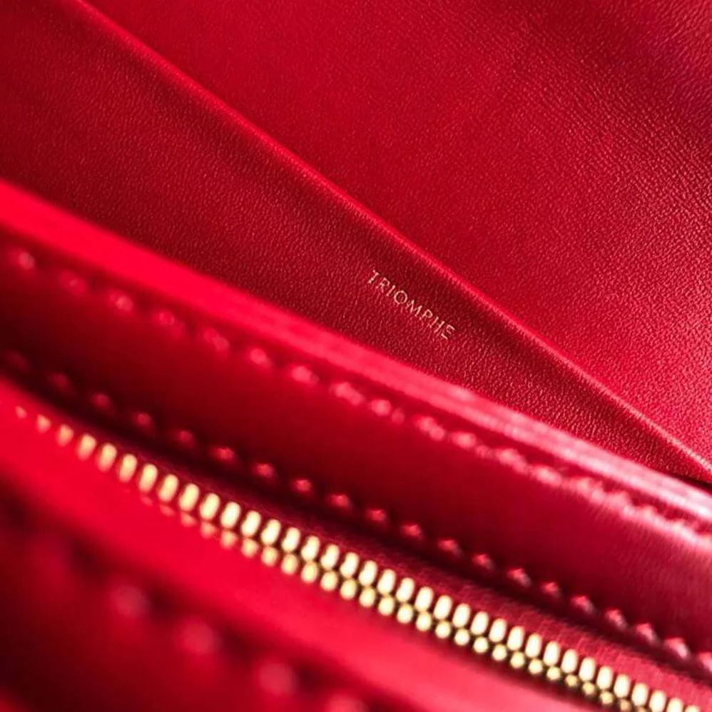 Celine Teen Triomphe Bag in Shiny Calfskin for Women in Red Celine Teen Triomphe Bag in Shiny Calfskin for Women in Red