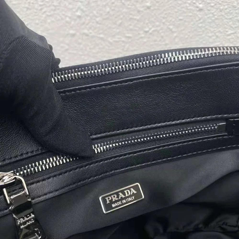 Prada Galleria Satin Mini-Bag with Crystals for Women in Black Prada Galleria Satin Mini-Bag with Crystals for Women in Black