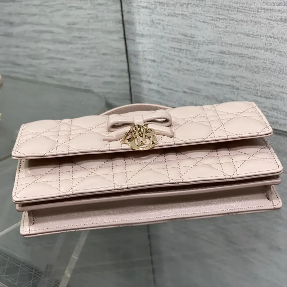 Dior My Dior Mini Bag Rose Soupir Cannage Lambskin for Women