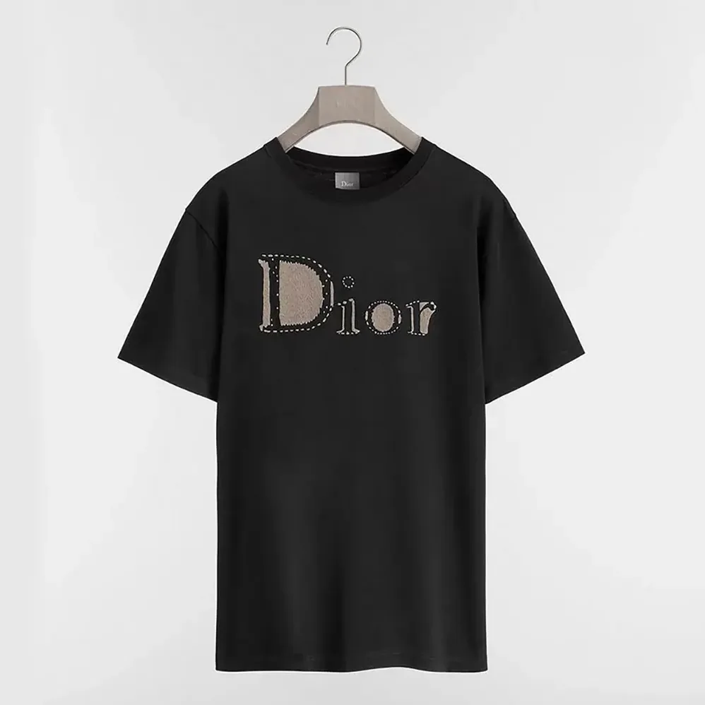 Dior Reverse T-Shirt Relaxed Fit Black Cotton Jersey for Men