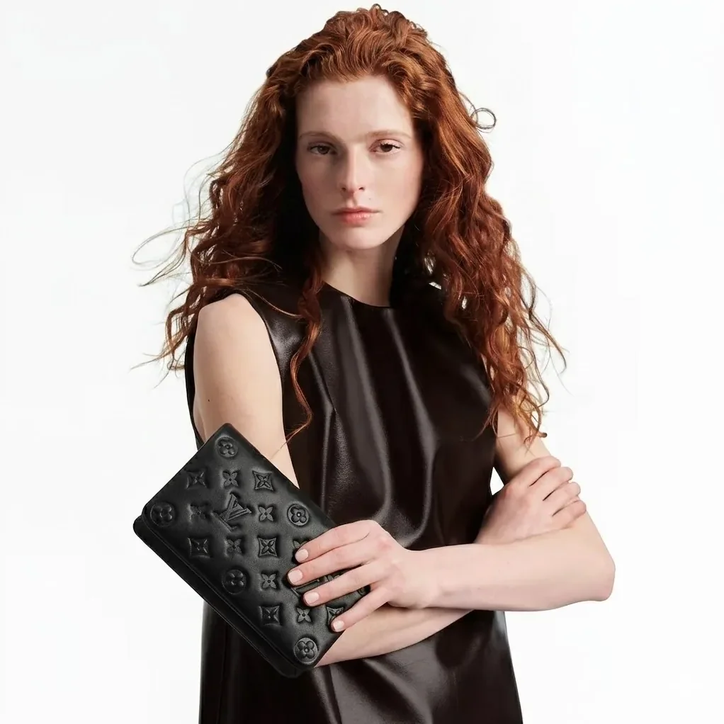 Louis Vuitton Pochette Coussin Shoulder Bag in Black Gold Hardware