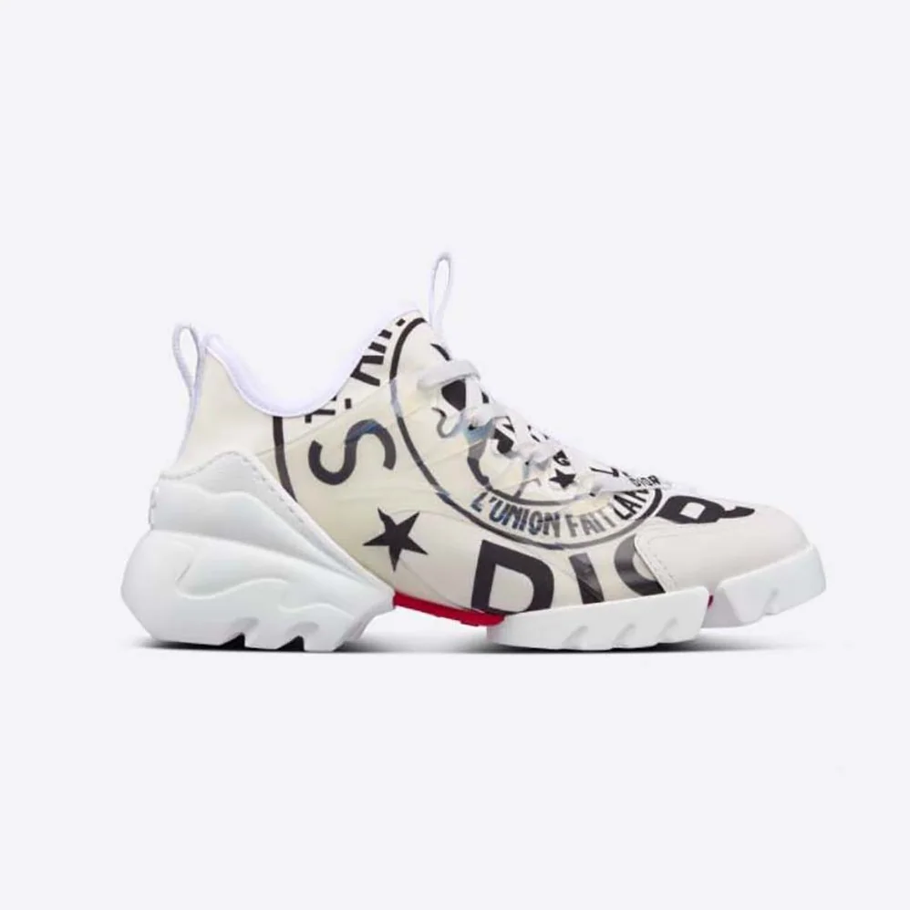 Dior D-Connect Sneaker White Technical Fabric with Dior Union Print for Women