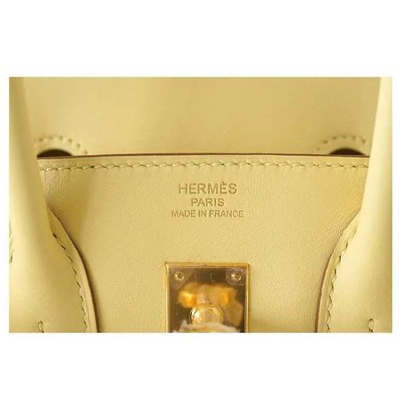 Hermes Birkin 25 Bag in Togo Leather with Gold Hardware in Yellow Hermes Birkin 25 Bag in Togo Leather with Gold Hardware in Yellow