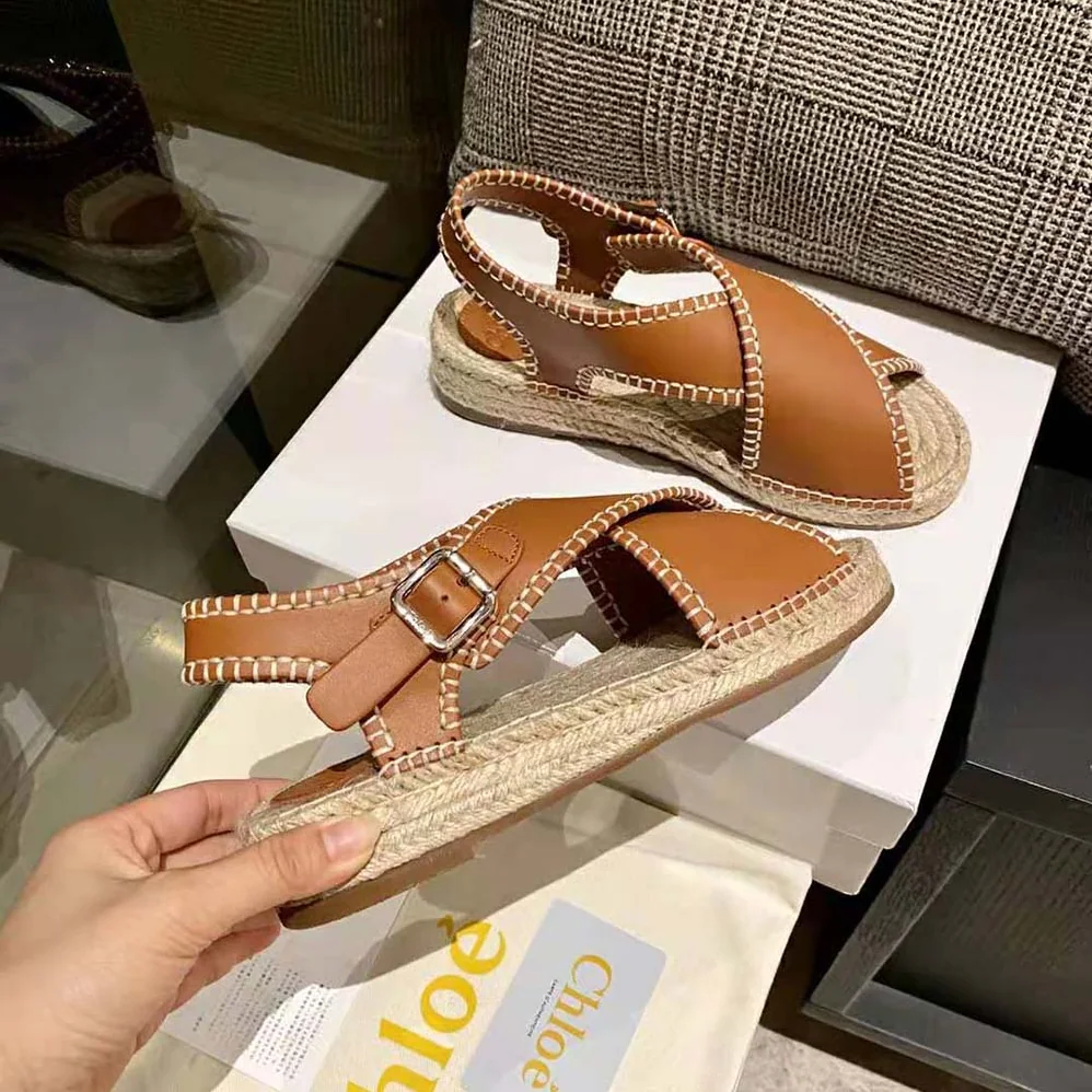 Chloe Lucinda Flat Espadrille for Women in Brown Chloe Lucinda Flat Espadrille for Women in Brown