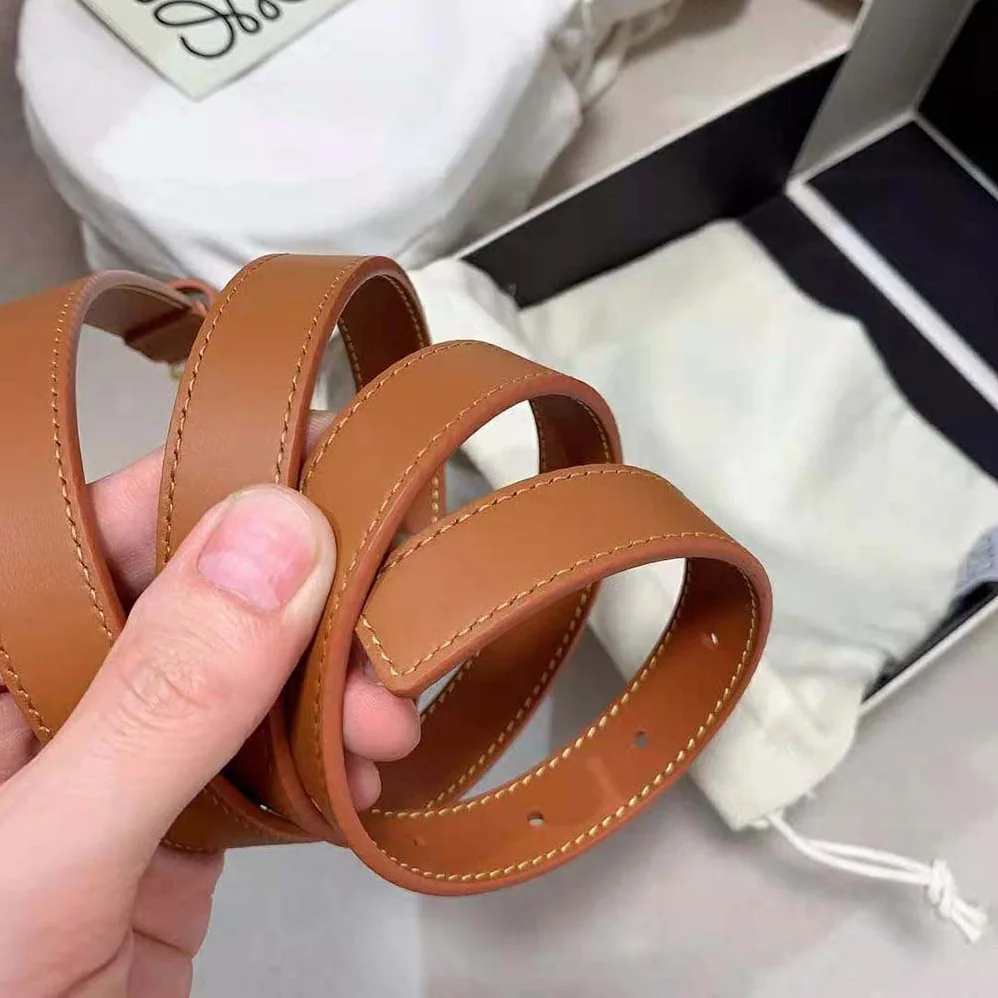 Loewe Anagram Belt in Pebble Grain Calfskin for Women in Tan/Gold Loewe Anagram Belt in Pebble Grain Calfskin for Women in Tan/Gold
