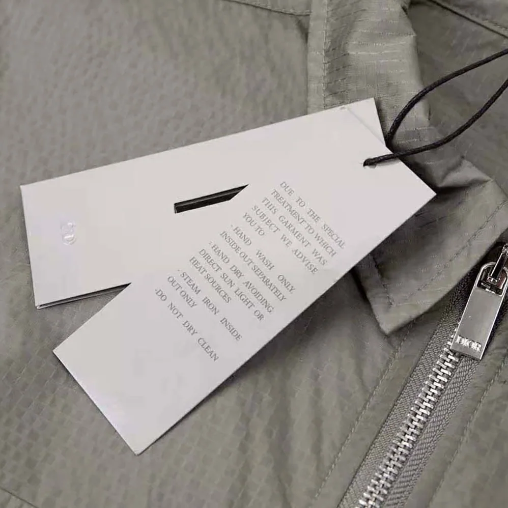 Dior Zipped Blouson Gray Technical Cotton Ripstop for Men