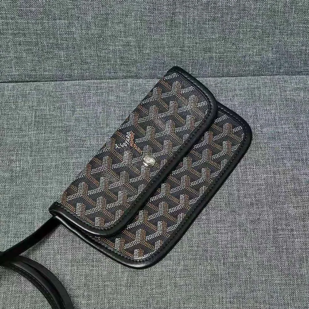 Goyard Sac Artois MM in Goyardine Canvas & Chevroches Calfskin for Women in Black