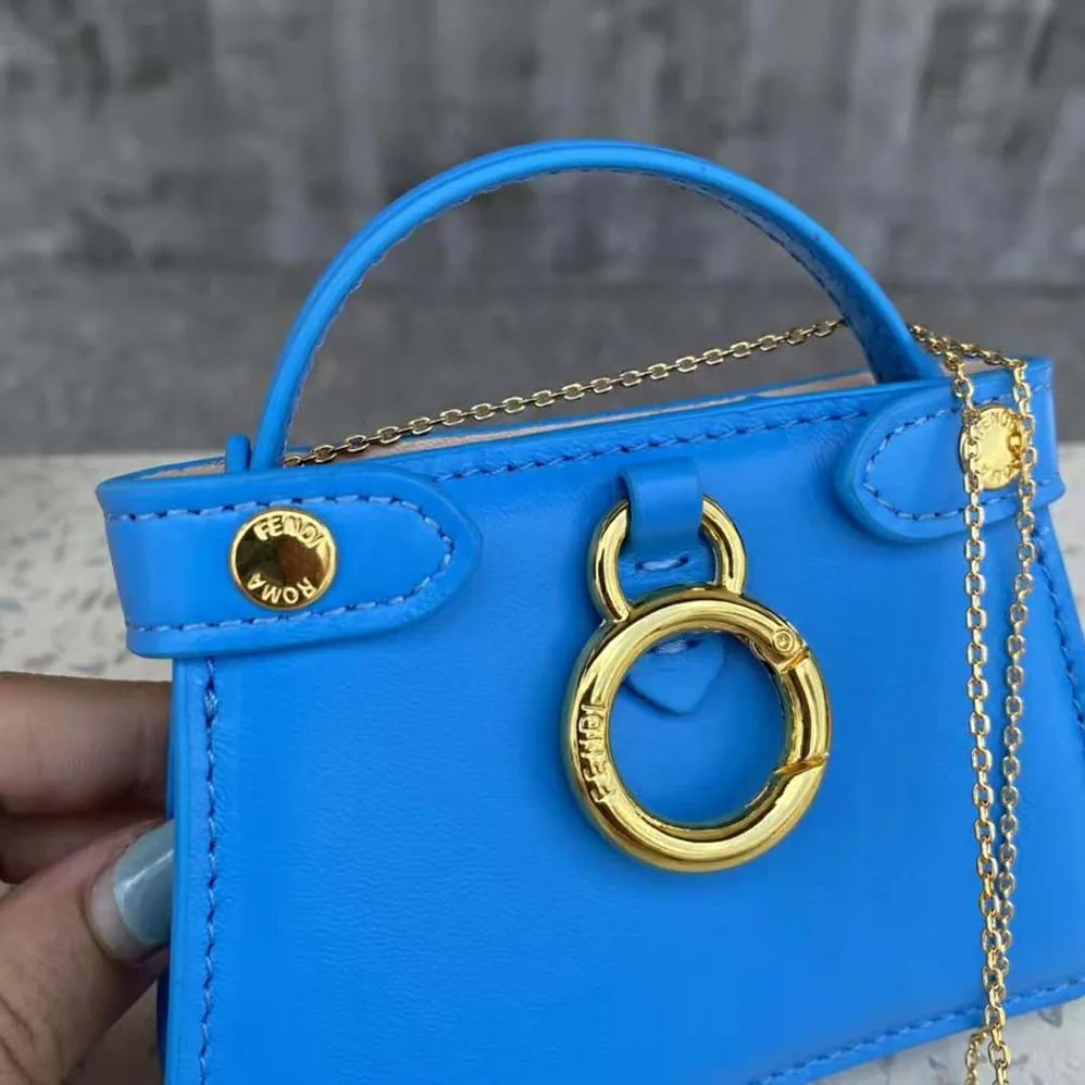 Fendi Pico Peekaboo Charm Light Nappa Leather Charm for Women in Blue Fendi Pico Peekaboo Charm Light Nappa Leather Charm for Women in Blue