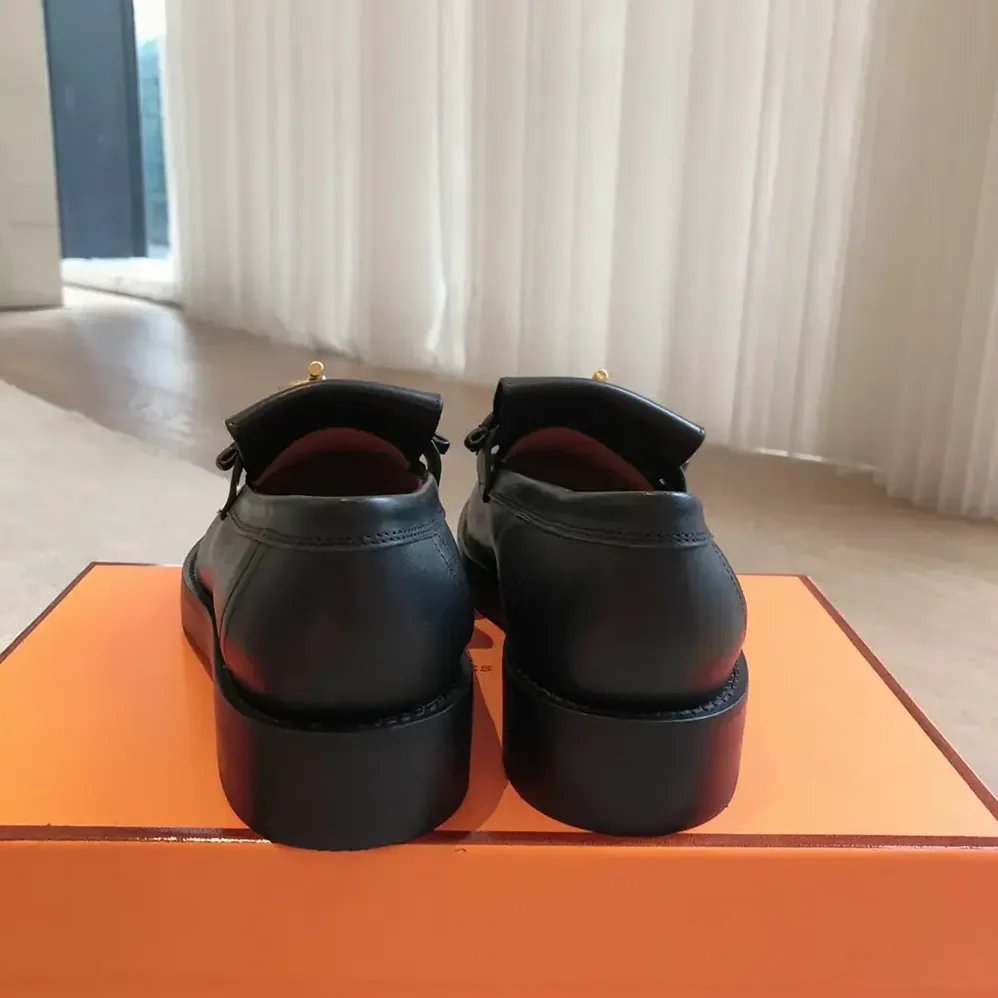 Hermes Impact Loafer in Calfskin Leather-Black 241143Z for Women Hermes Impact Loafer in Calfskin Leather-Black 241143Z for Women