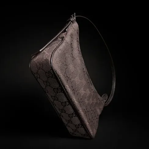 Gucci Lady Lunetta Small Shoulder Bag in Dark Brown Palladium Hardware Gucci Lady Lunetta Small Shoulder Bag in Dark Brown Palladium Hardware