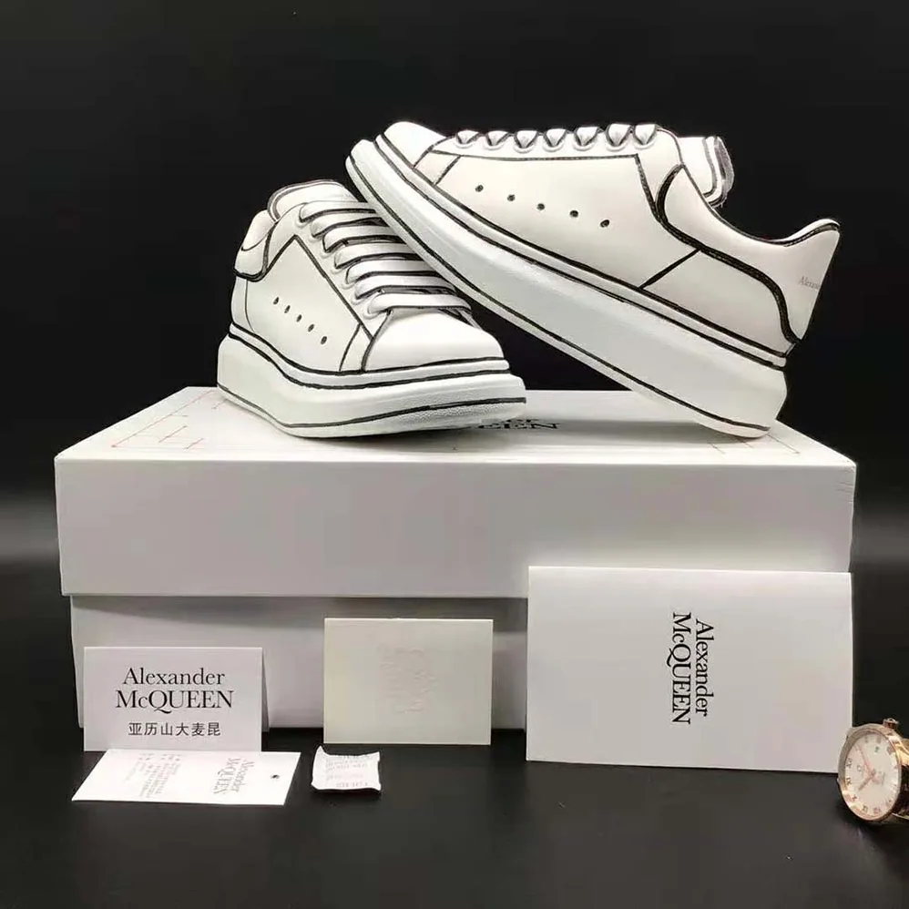 Alexander Mcqueen Oversized Sneaker White Smooth Calfskin Leather for Unisex