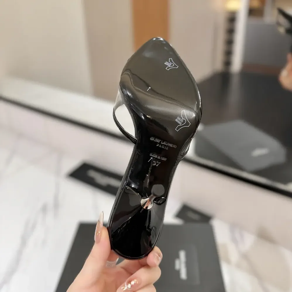 Saint Laurent YSL Jerry Mules in Tpu and Rhinestones for Women in Black Saint Laurent YSL Jerry Mules in Tpu and Rhinestones for Women in Black