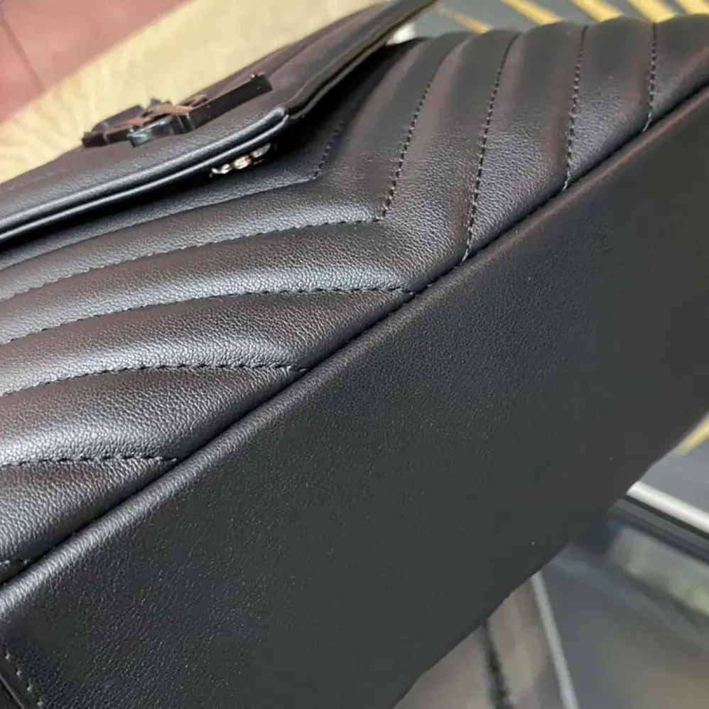 Saint Laurent YSL College Medium in Quilted Leather for Women in Black Saint Laurent YSL College Medium in Quilted Leather for Women in Black