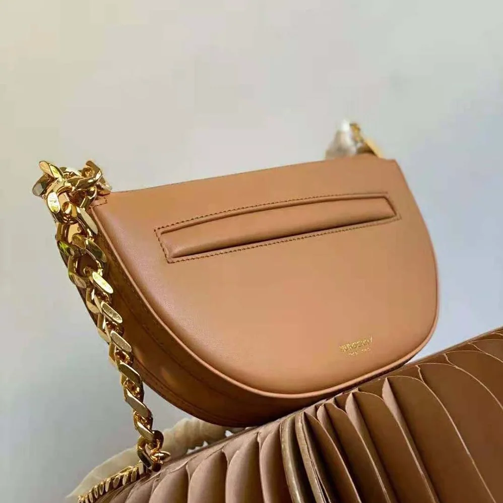 Burberry Mini Leather Zip Olympia Bag for Women in Brown