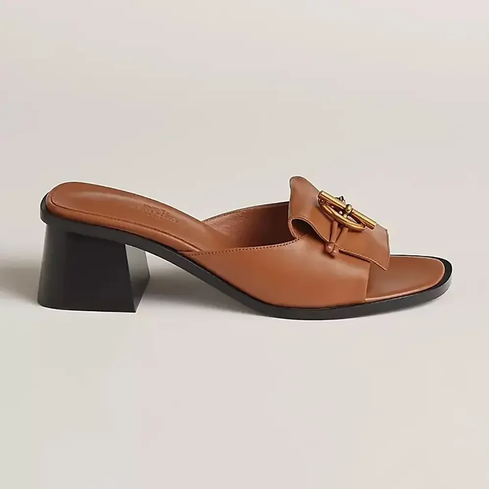 Hermes Ilot 50 Sandal in Calfskin Leather-Brown H241142Z for Women Hermes Ilot 50 Sandal in Calfskin Leather-Brown H241142Z for Women