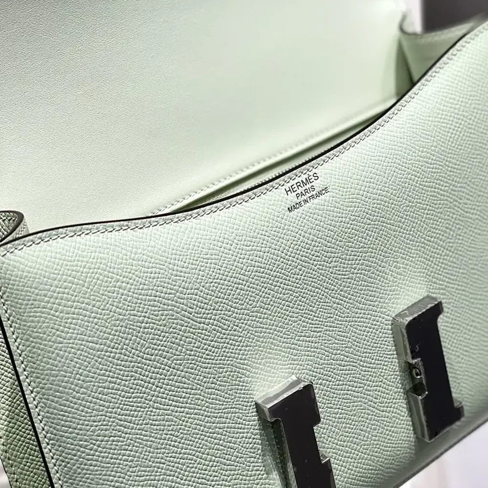 Hermes Constance 18 Bag Epsom Leather for Women in Lime/Silver