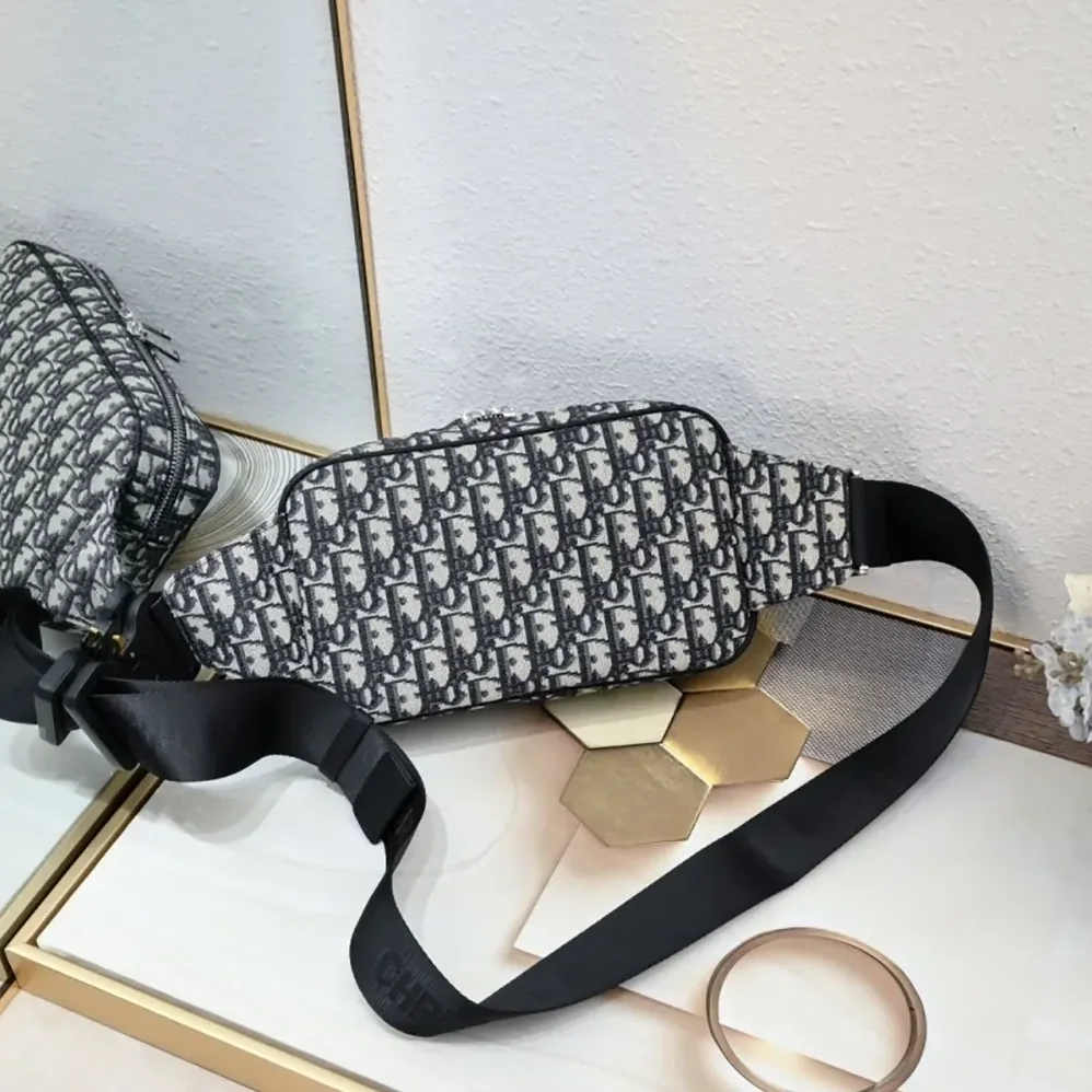 Dior Safari Belt Bag Beige and Black Dior Oblique Jacquard for Men