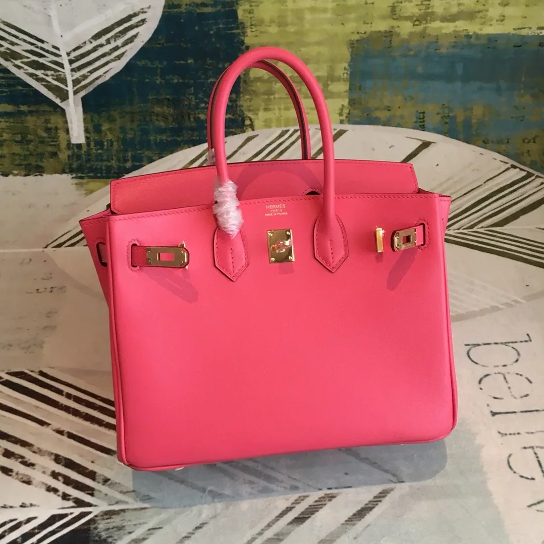 Hermes Birkin Top Handle Bag in Dark Pink Gold Hardware