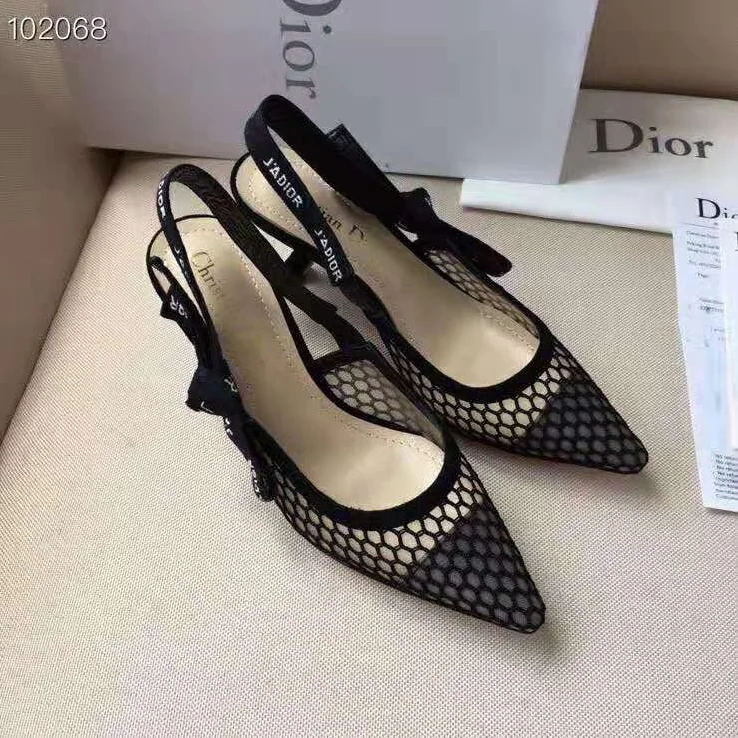 Dior J'adior Slingback in Mesh in 6.5 cm Heel for Women in Black Dior J'adior Slingback in Mesh in 6.5 cm Heel for Women in Black