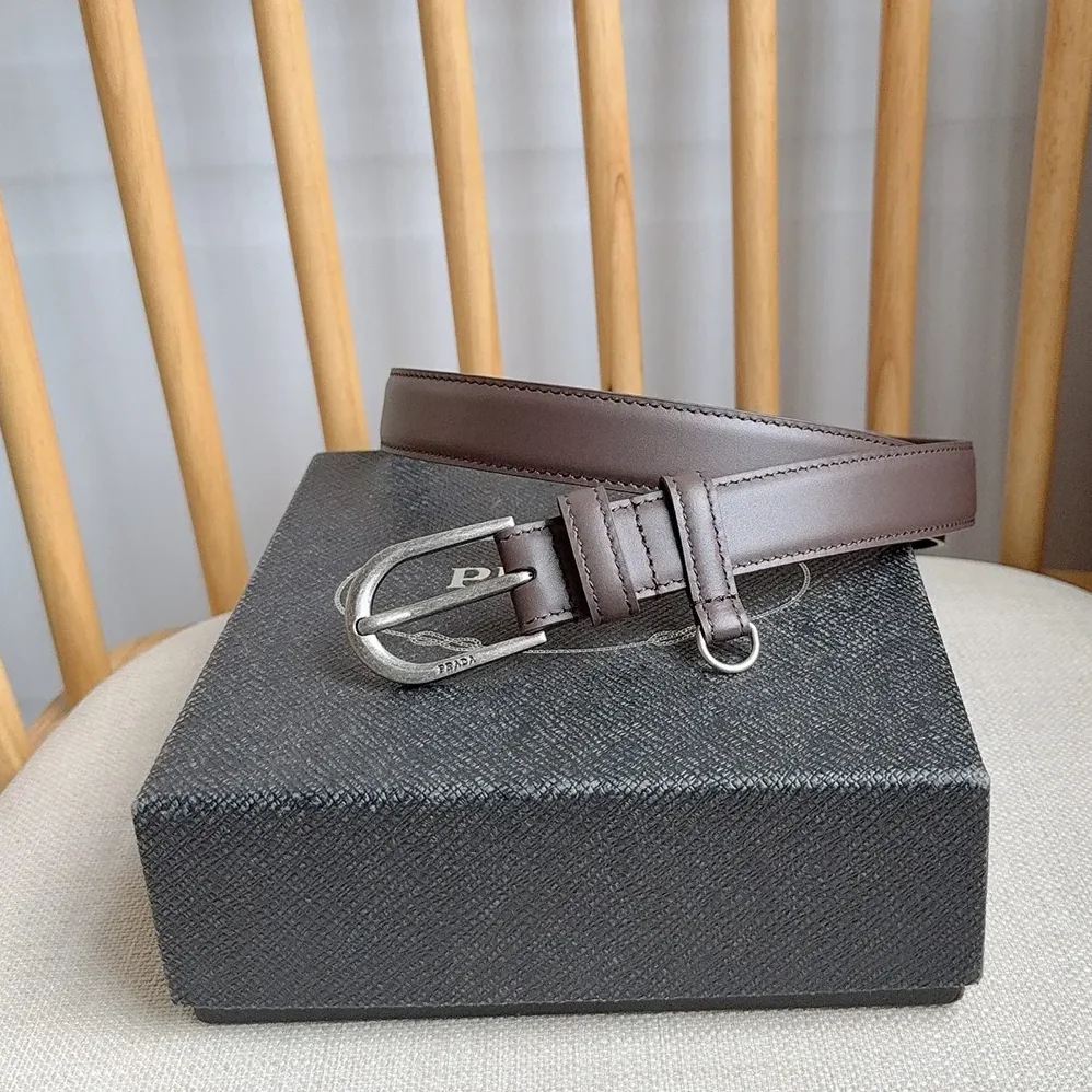 Prada Antiqued Leather Belt for Women