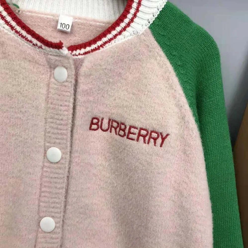Burberry Girls' Wool Bomber Jacket in Pink Burberry Girls' Wool Bomber Jacket in Pink