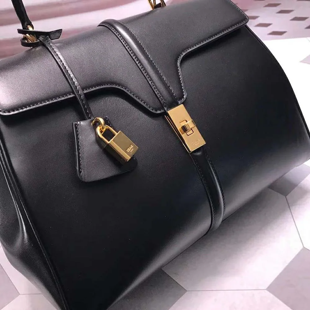 Celine Medium16 Bag in Satinated Calfskin for Women in Black Celine Medium16 Bag in Satinated Calfskin for Women in Black