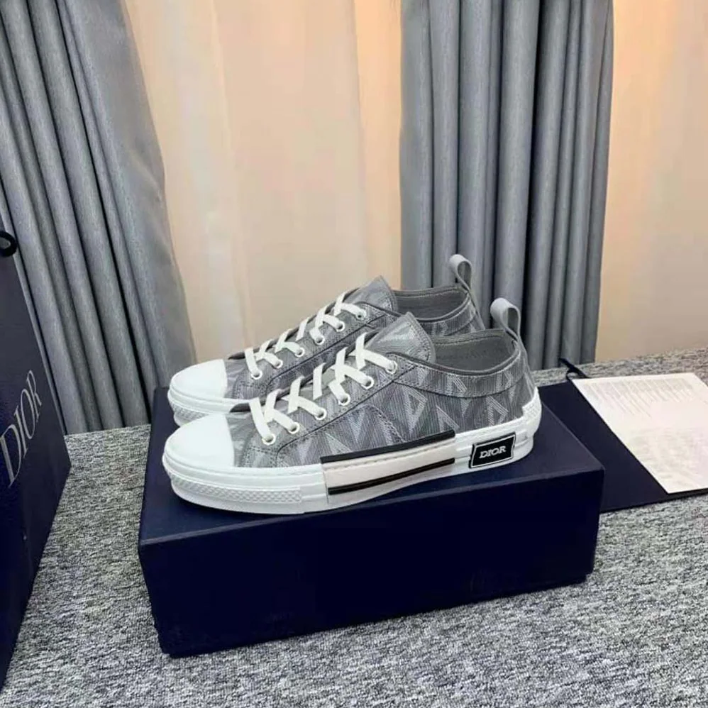 Dior B23 Low-Top Sneaker Dior Gray CD Diamond Canvas for Unisex Dior B23 Low-Top Sneaker Dior Gray CD Diamond Canvas for Unisex