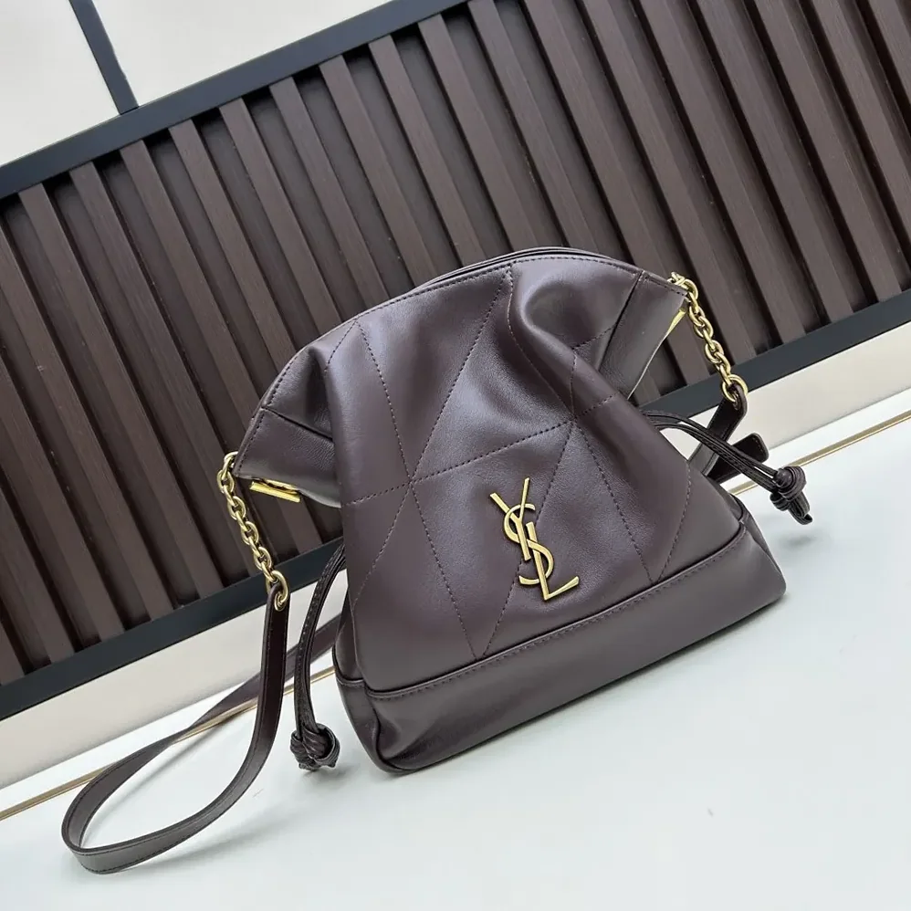 Saint Laurent YSL Jamie Mini Shoulder Pouch In Lambskin for Women in Maroon