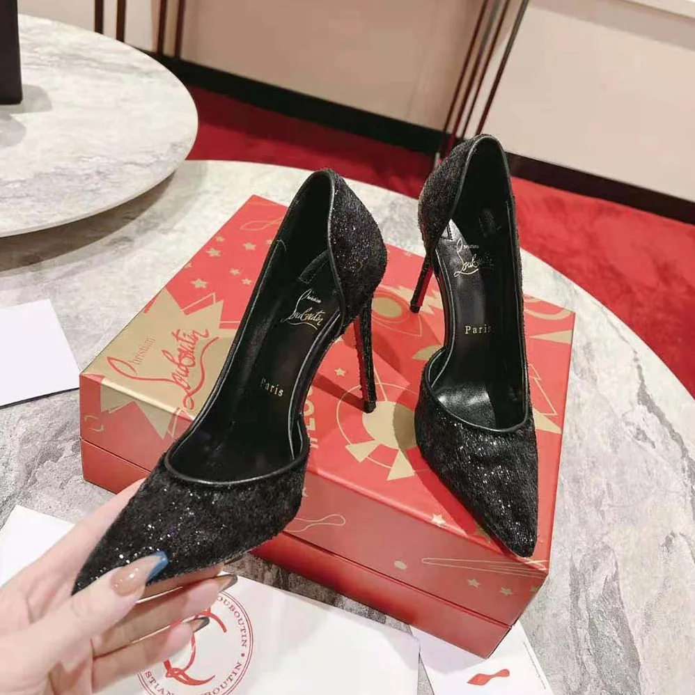 Christian Louboutin Iriza 100 mm Heel Height for Women in Black Christian Louboutin Iriza 100 mm Heel Height for Women in Black