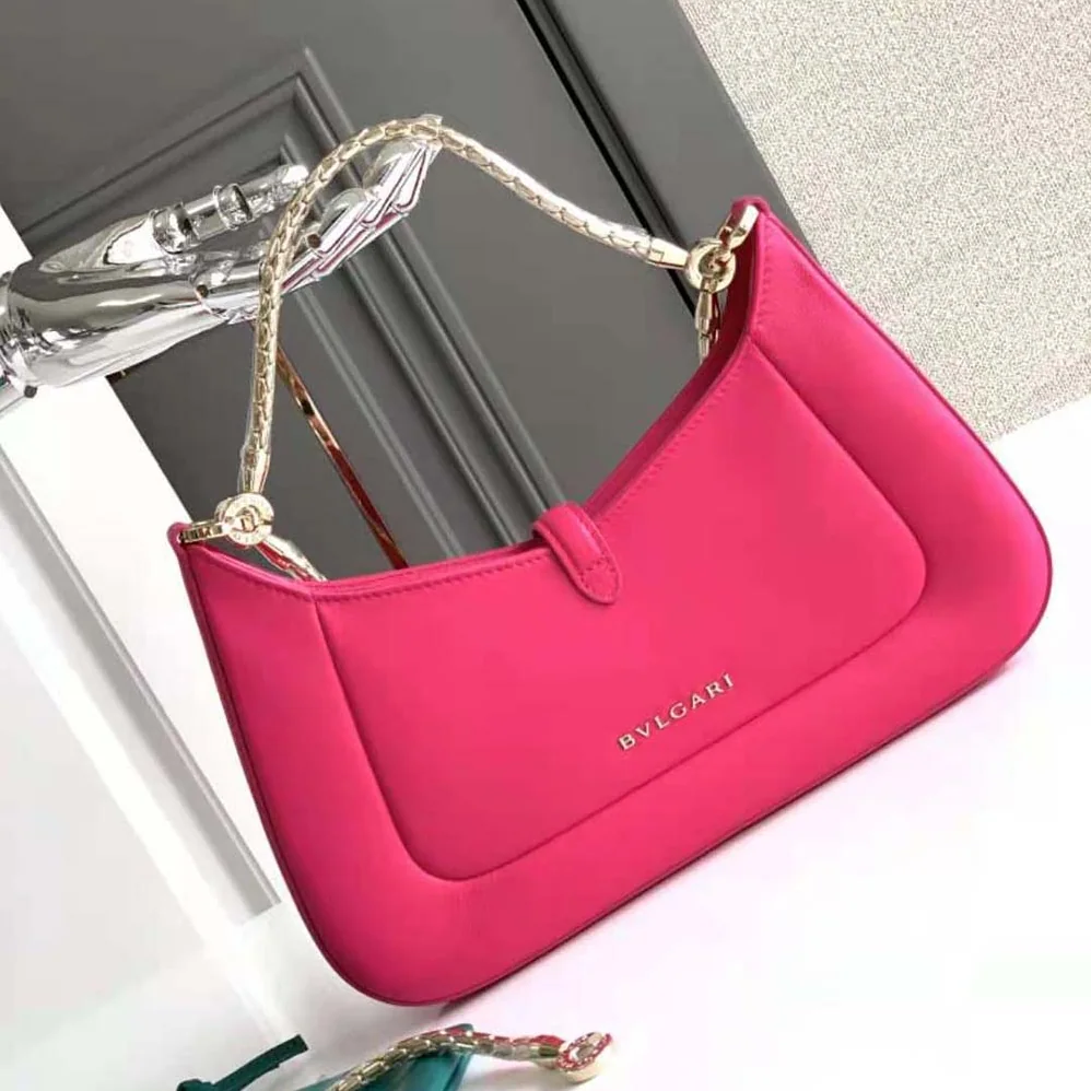 Bvlgari Serpenti Baia Small Shoulder Bag in Calf Leather for Women in Pink Bvlgari Serpenti Baia Small Shoulder Bag in Calf Leather for Women in Pink