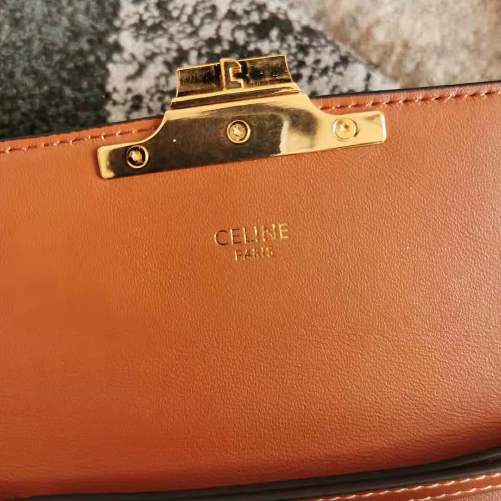 Celine Strap Bag Triomphe in Triomphe Canvas and Calfskin for Women