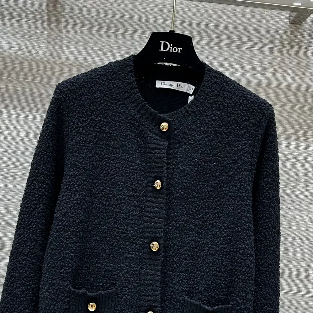 Dior Twinset Black Cotton and Wool for Women in Blend Knit
