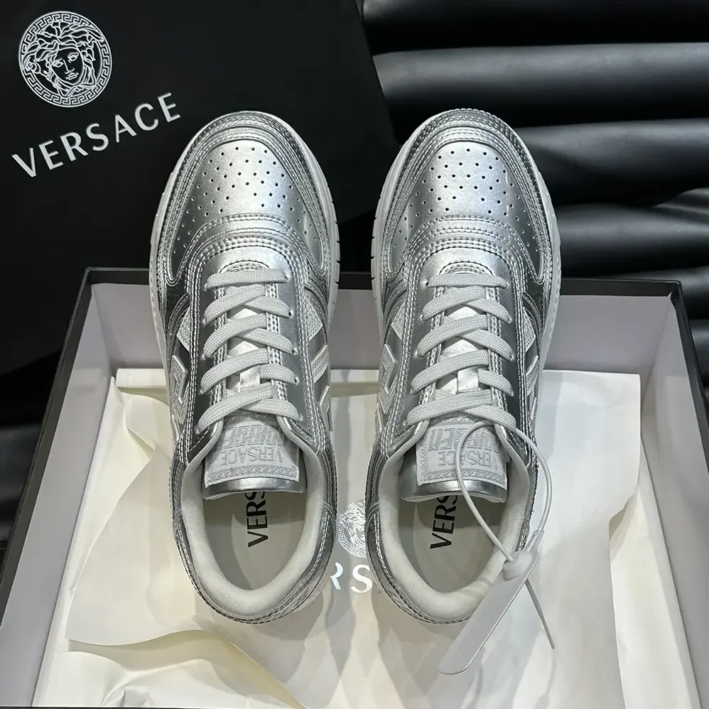 Versace Metallic Greca Odissea Sneakers for Unisex