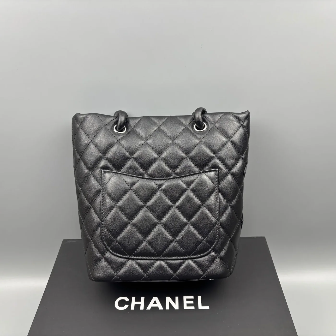 Chanel Cambon Ligne Small Bucket Bag in Black Silver Hardware