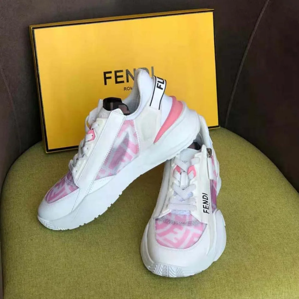 Fendi Flow Pink Nylon Low Tops for Women