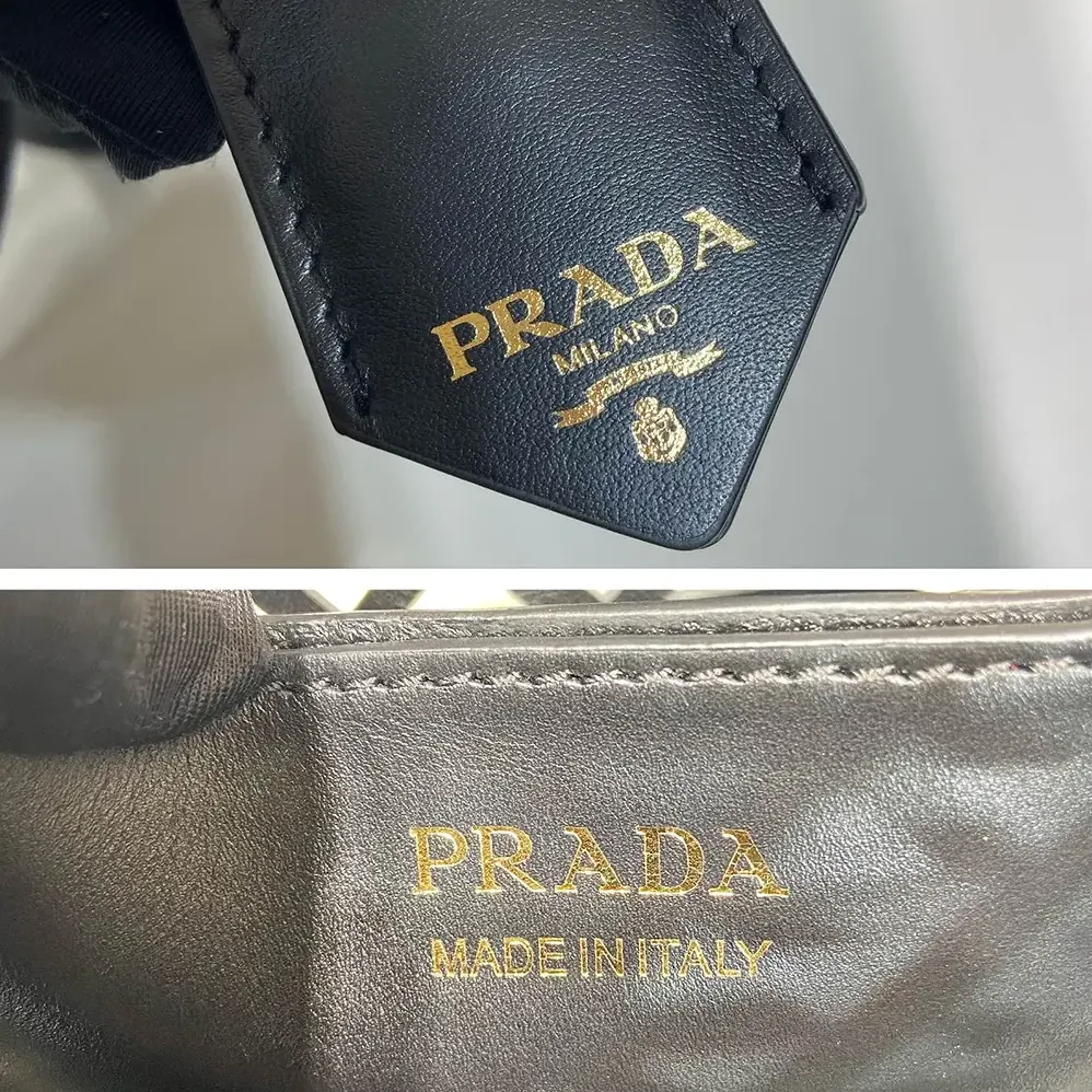 Prada Panier Leather Mini-bag with Cut-out Motif for Women in Black Prada Panier Leather Mini-bag with Cut-out Motif for Women in Black