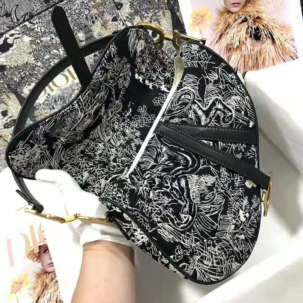 Dior Saddle Bag Toile DE Jouy Reverse Jacquard for Women Dior Saddle Bag Toile DE Jouy Reverse Jacquard for Women
